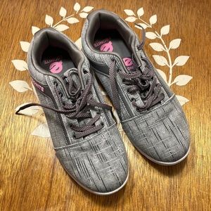 Women's EBONITE Eclipse gray and pink bowling shoes. Size 9.5